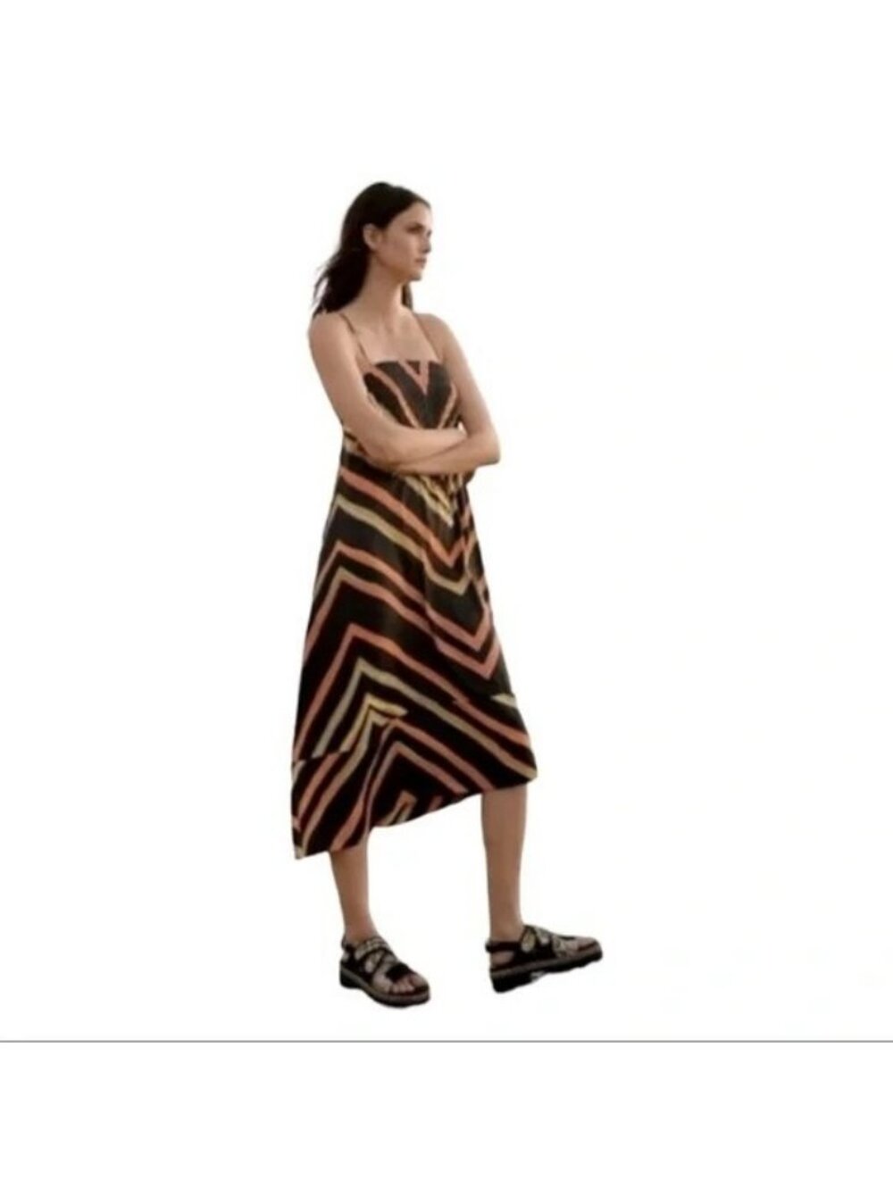 Anthropologie Runi Chevron Midi Dress - Picture 3 of 8